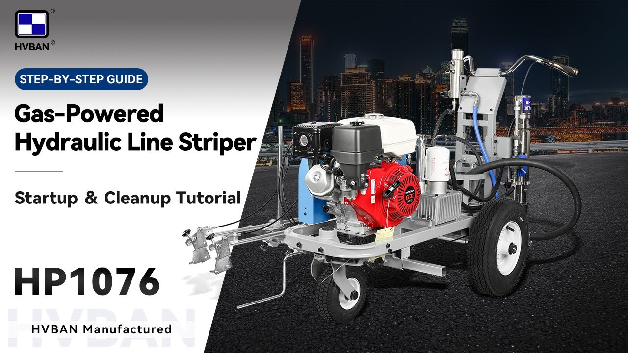 How to Start and Clean Your Road Marking Machine丨HVBAN HP1076 Road Marking Paint Machine Setup