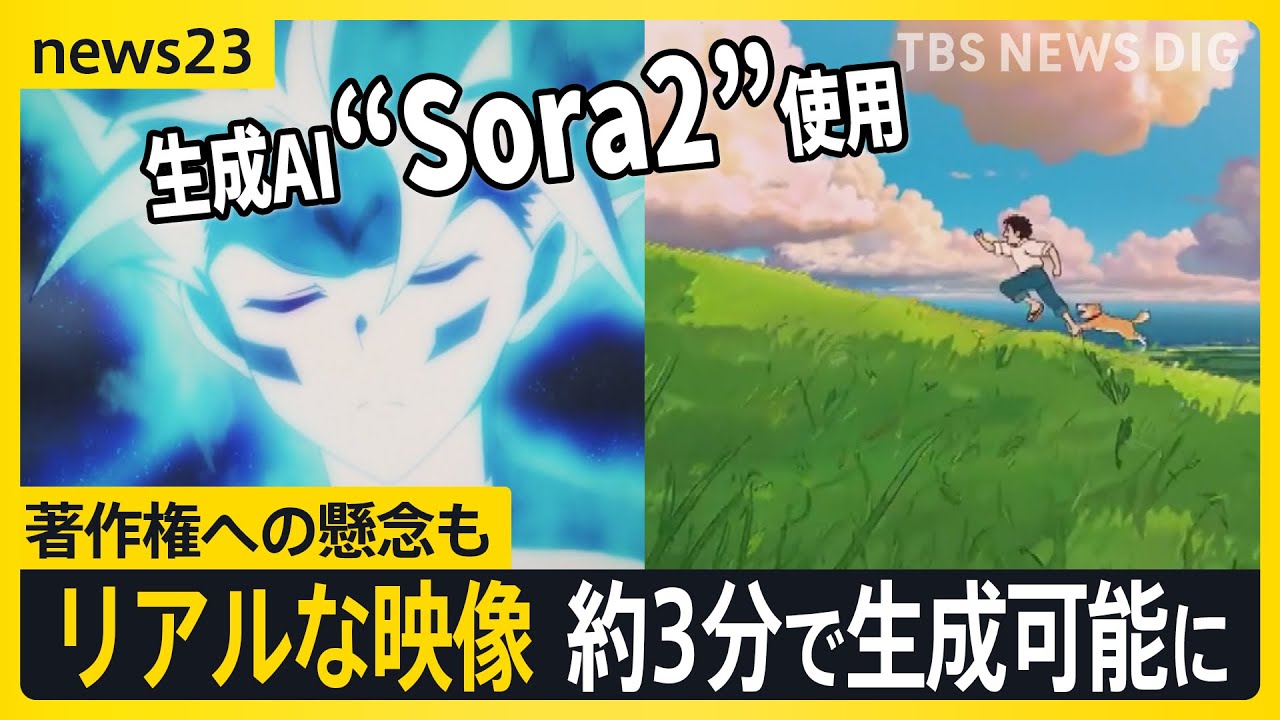 最新動画生成AI「Sora2」リアルな映像が約3分で生成可能に…実演でわかったその性能　一方で著作権への懸念も【news23】｜TBS NEWS DIG