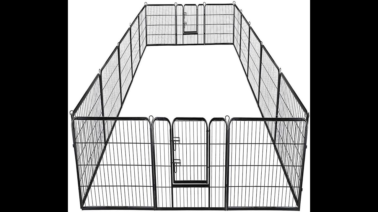 DOG CRATE Giantex 16/8 Panel Pet Playpen with Door, Foldable Dog Exercise Pen