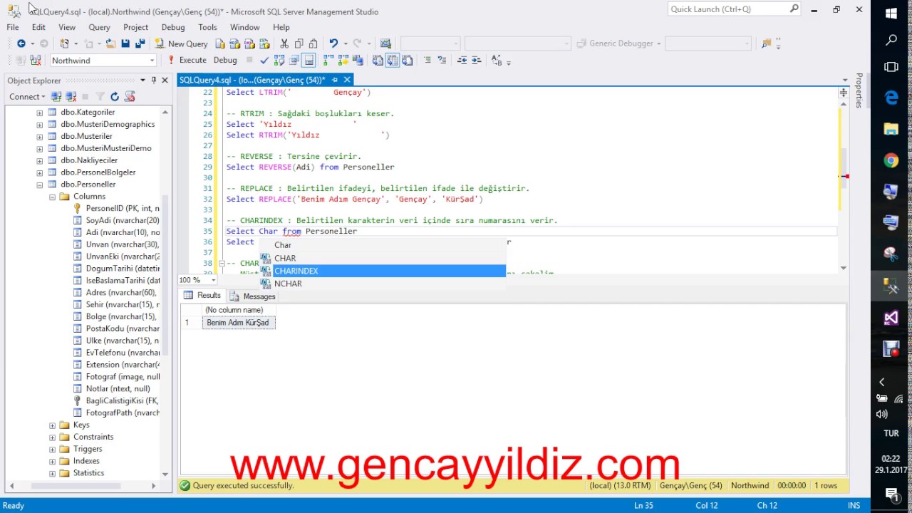 11-) T-SQL String Fonksiyonları