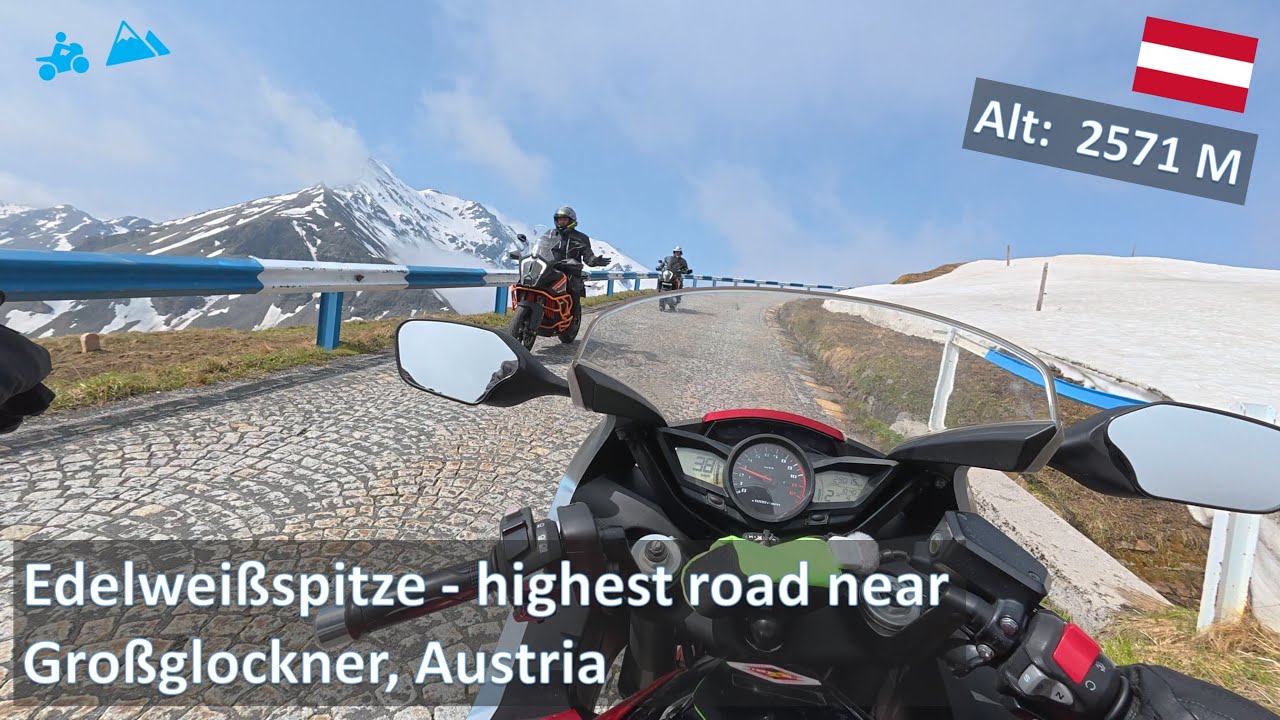 Driving to the Edelweißspitze - tricky road to highest point near Großglockner, Austria