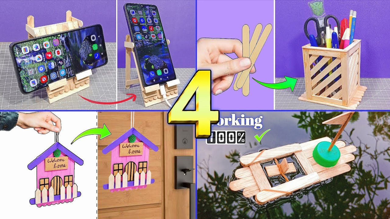 Save Money‼️ 4 Useful Popsicle Stick Craft Ideas For Everyday Life