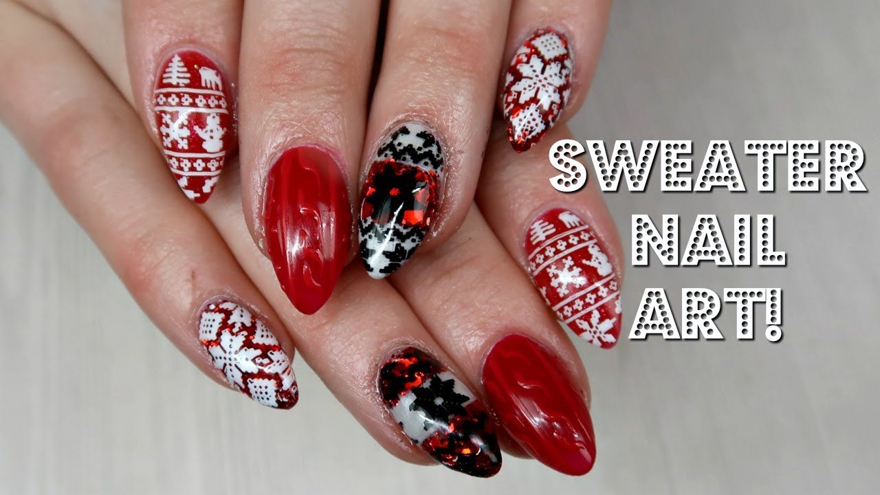5 Ways to do Christmas Sweater Nail Art! | Day 3