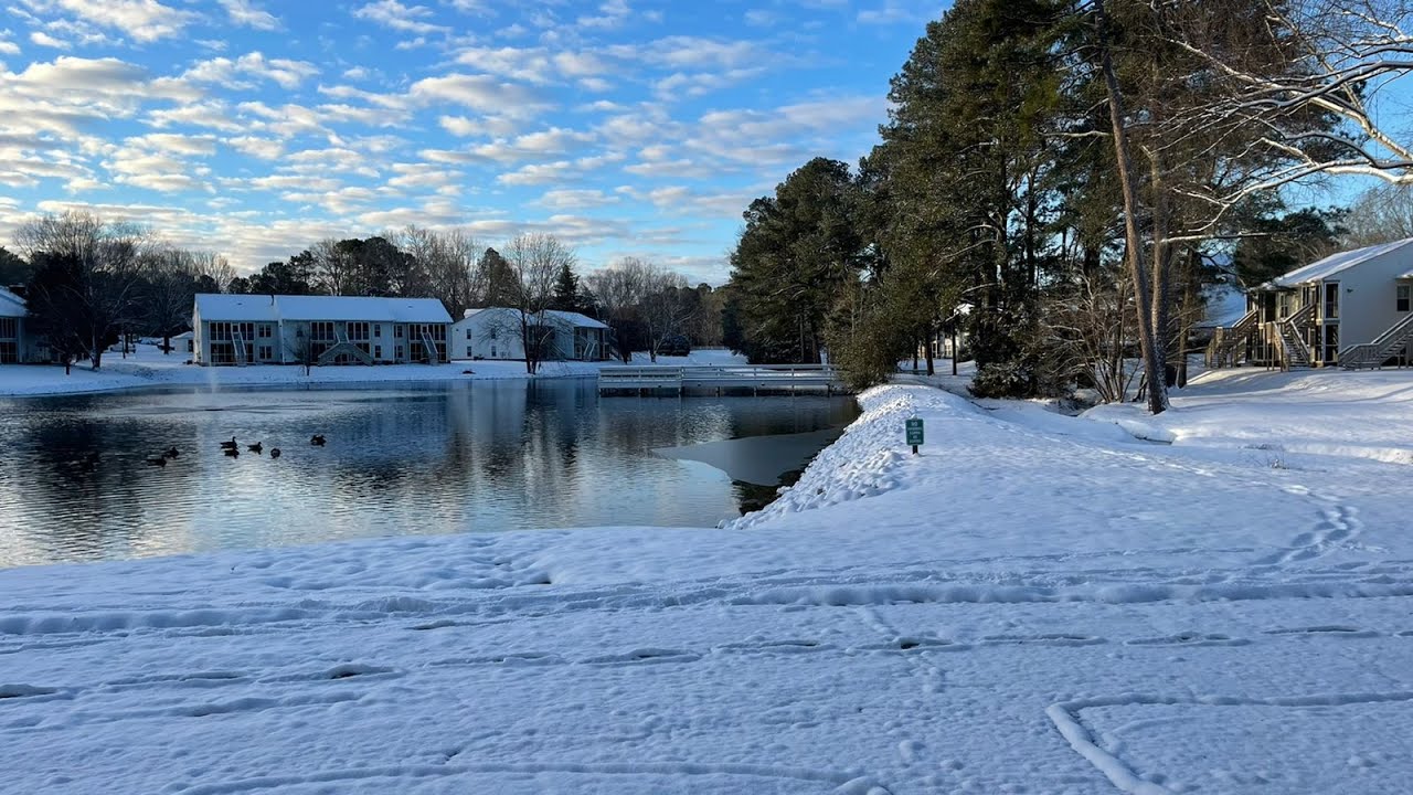 Snowfall in Morrisville NC - January 2022 | Drone Video |