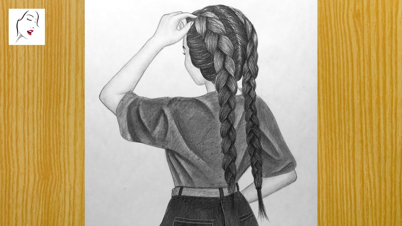 How to draw a girl with messy bun hair drawing | लड़की ड्राइंग | एक लड़की को कैसे आकर्षित करें