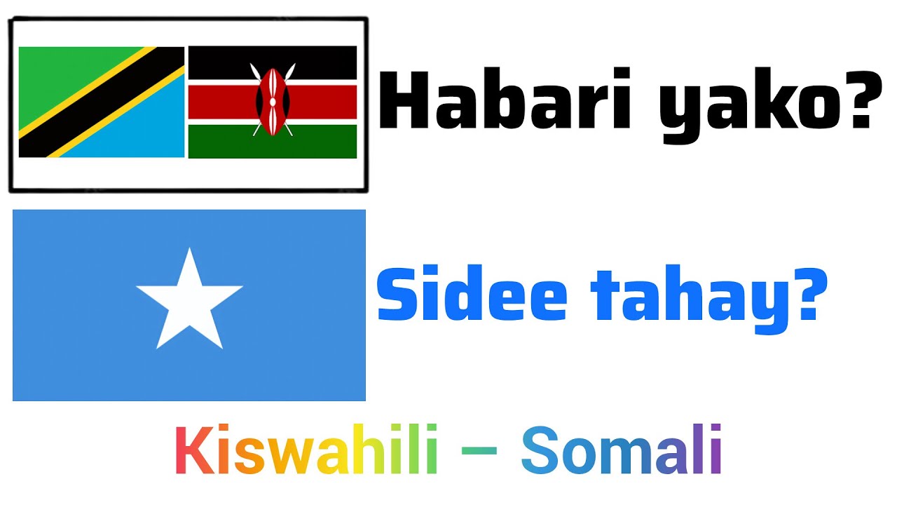 100 Weedho oo Maalinle ah | Ku baro Sawaaxili – Soomali @Luqadda‎