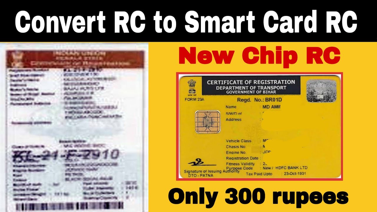 How to convert vehicle rc to smart card rc only 300 rs