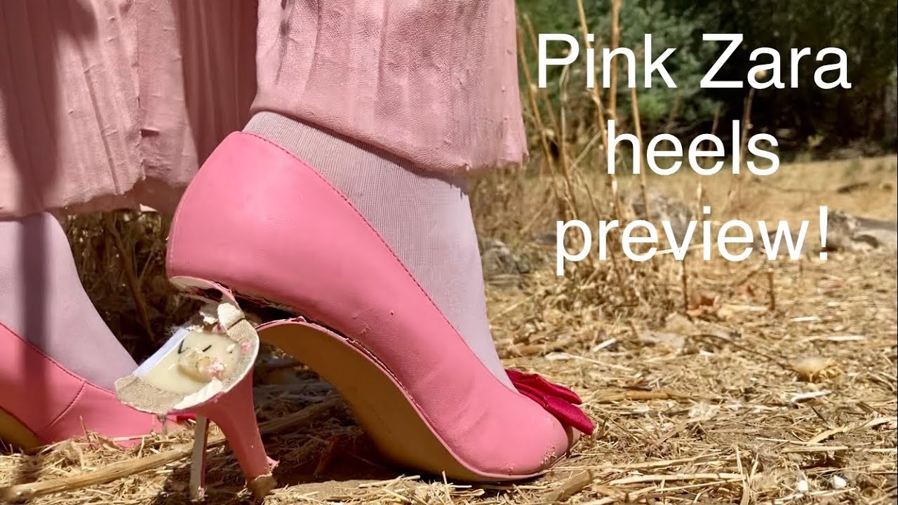 Pink outfit Zara heels walk, abuse and mud preview.