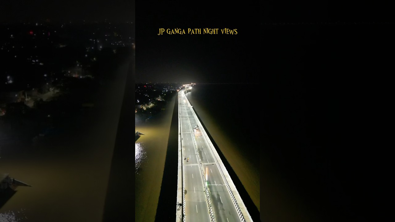 JP Ganga Path night view❤️ #jpgangapath #patna #bihar #droneshots #marinedrivepatna #feed