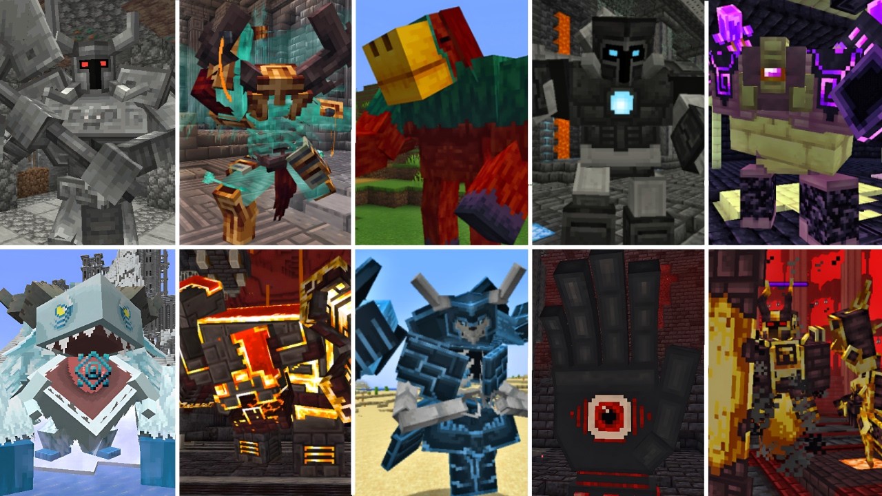 MINECRAFT 10 STRONGEST BOSSES VS ME |