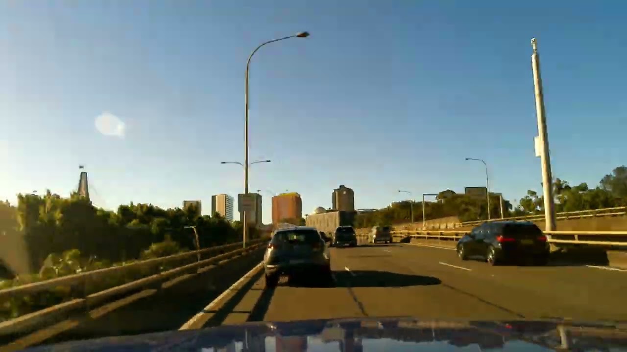 Sydney Hyperlapse Drive ×10 🚗 Double Bay to Gladesville via ANZAC Bridge Evening Traffic 7 Jan