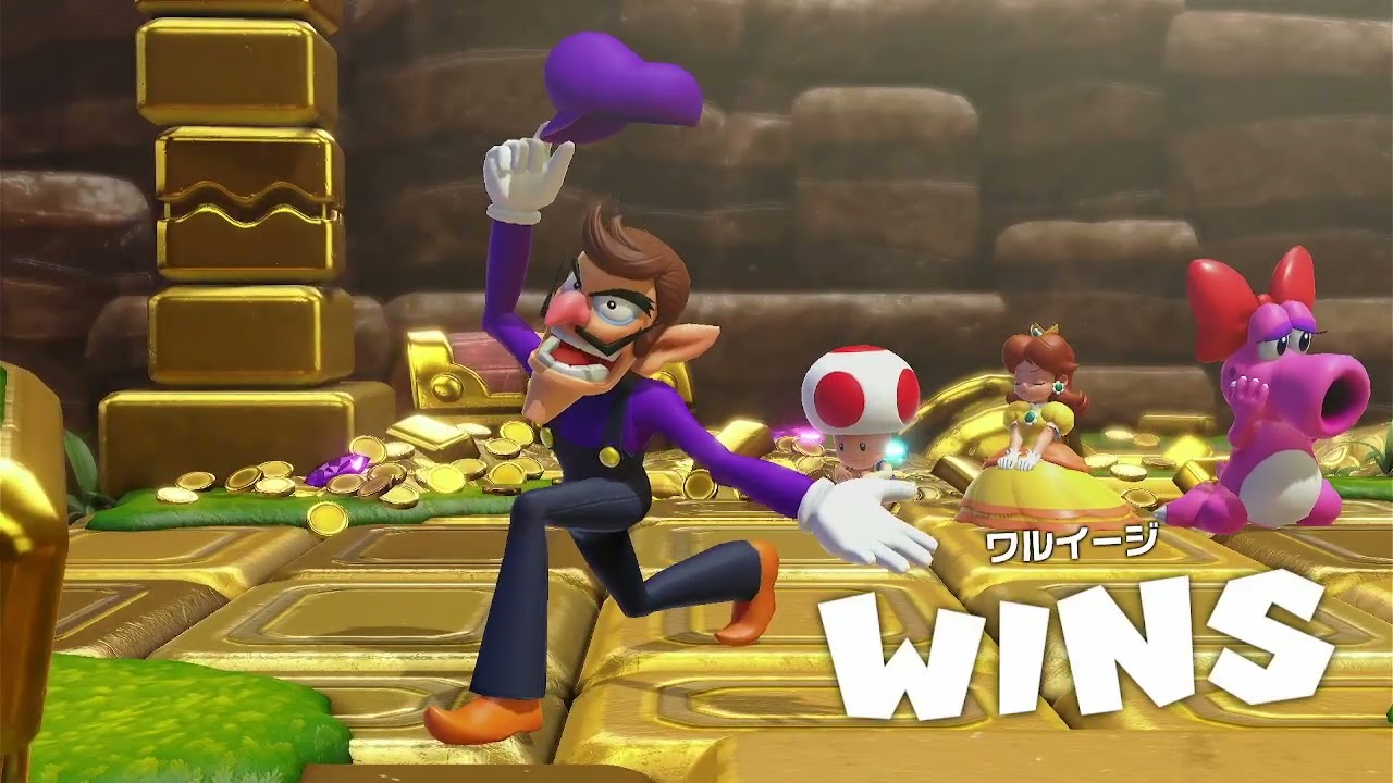 【マリオパーティージャンボリー】クッパのデンジャラス・ベース　playerワルイージ　CPUキノピオ　デイジー　キャサリン　CPU強さつよい　12ターン　Mario party jamboree
