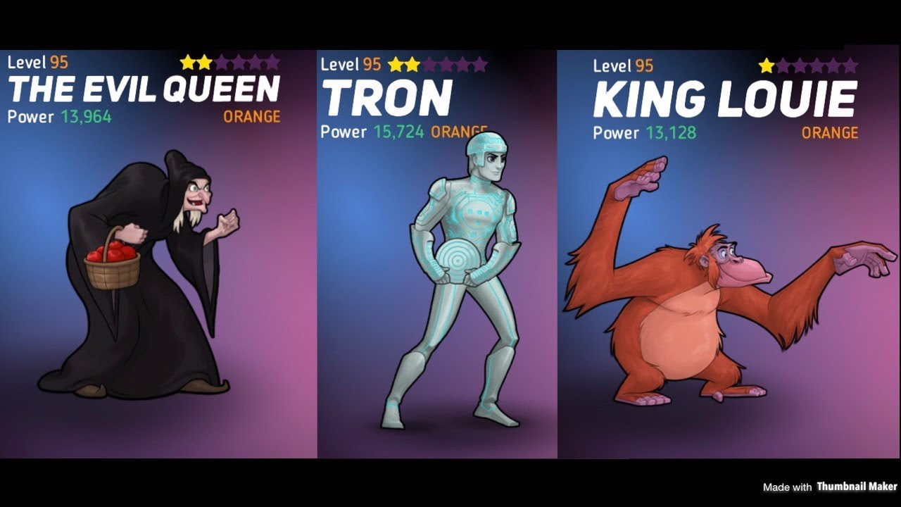 Disney Heroes: Battle Mode - Completing Chapter 22 with The Evil Queen, Tron, and King Louie