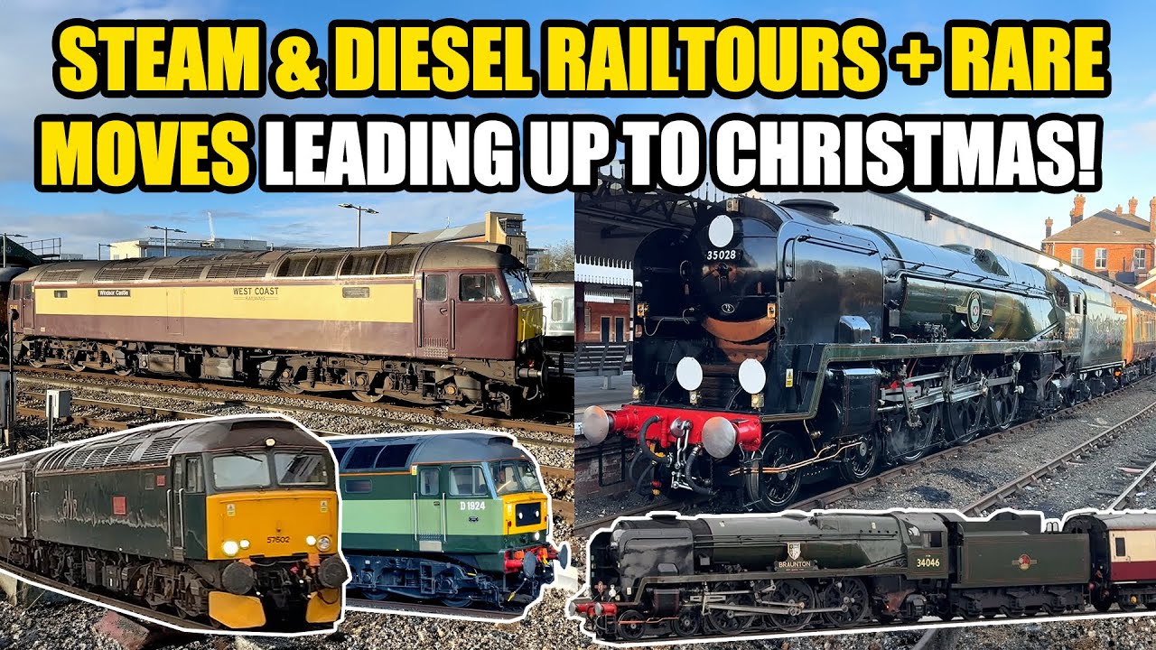 RAILWAY ROUND UP | Steam & diesel RAILTOURS around Bristol, Bath & Westbury + 35028 at SALISBURY!