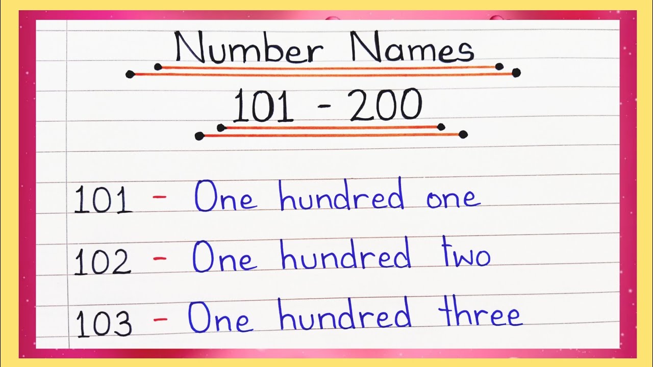 Number Names 101 to 200 || Numbers In Words 101 To 200 In English || 101 to 200 number names