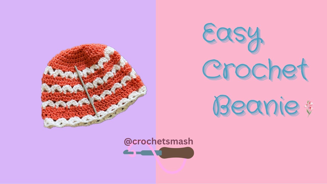 Easy Crochet beanie with ZigZag stripes