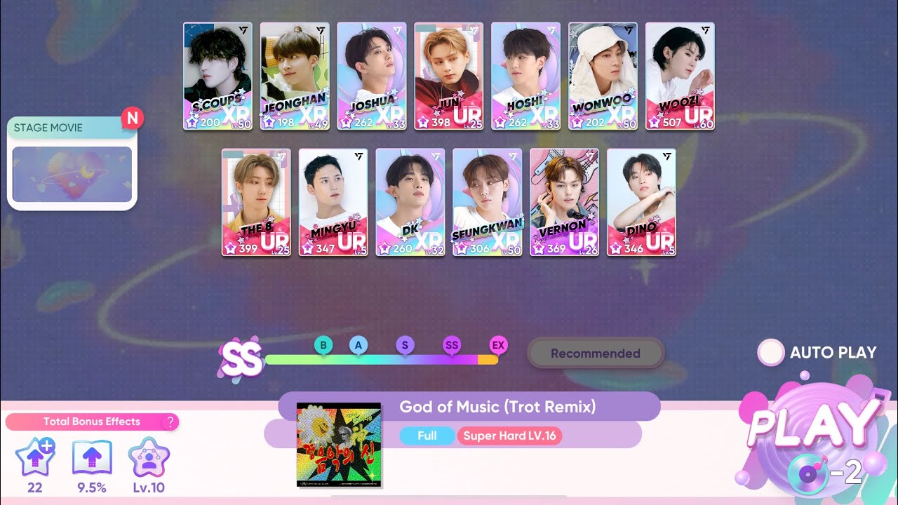 [Rhythm Hive] God of Music (Trot Remix) - SEVENTEEN (super hard 10.0 speed)