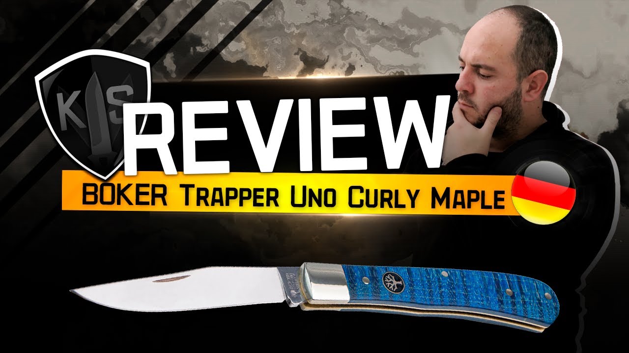 NUEVA Y ESPECTACULAR BOKER TRAPPER UNO CURLY MAPLE (SOLINGEN)