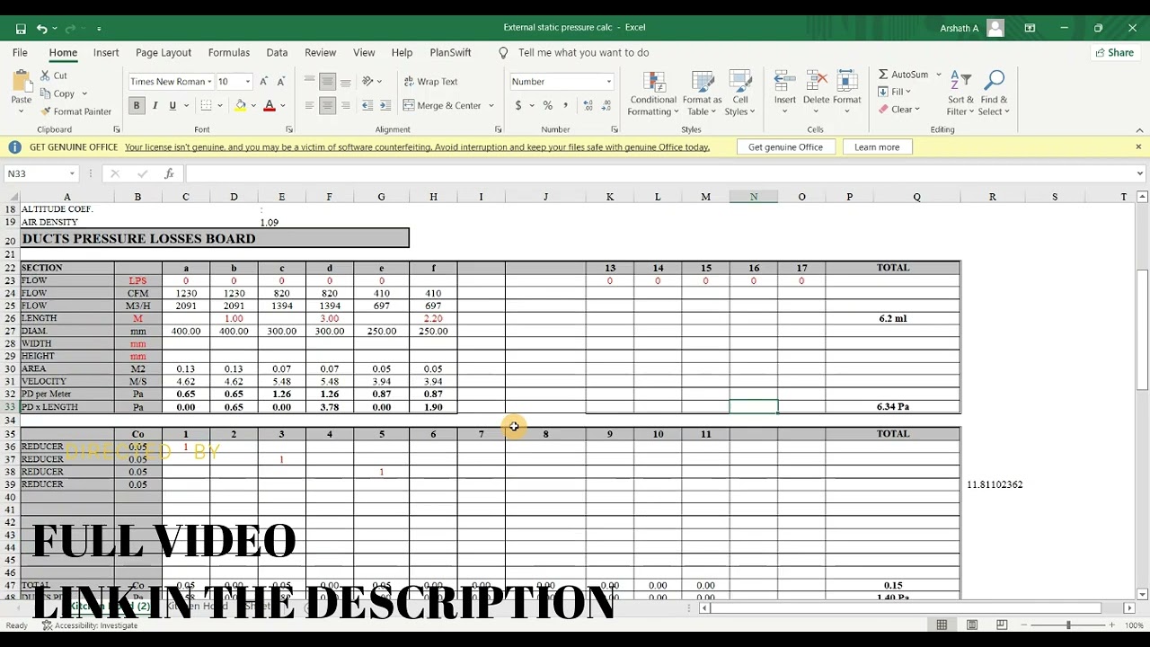 Duct static pressure calculations | Duct ESP calculation | Full course link in the description