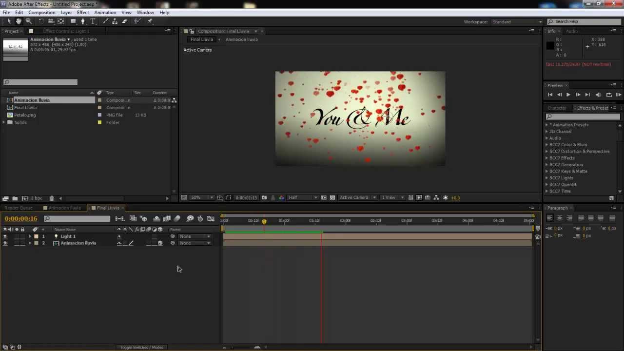 After Effects  Creando una lluvia de petalos