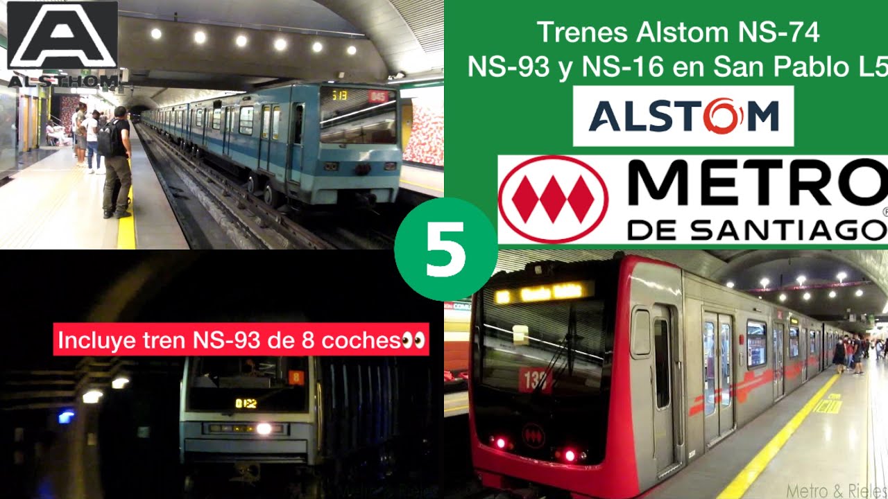 Movimiento de trenes Alstom NS-74, NS-93 y NS-16 en San Pablo (Línea 5)