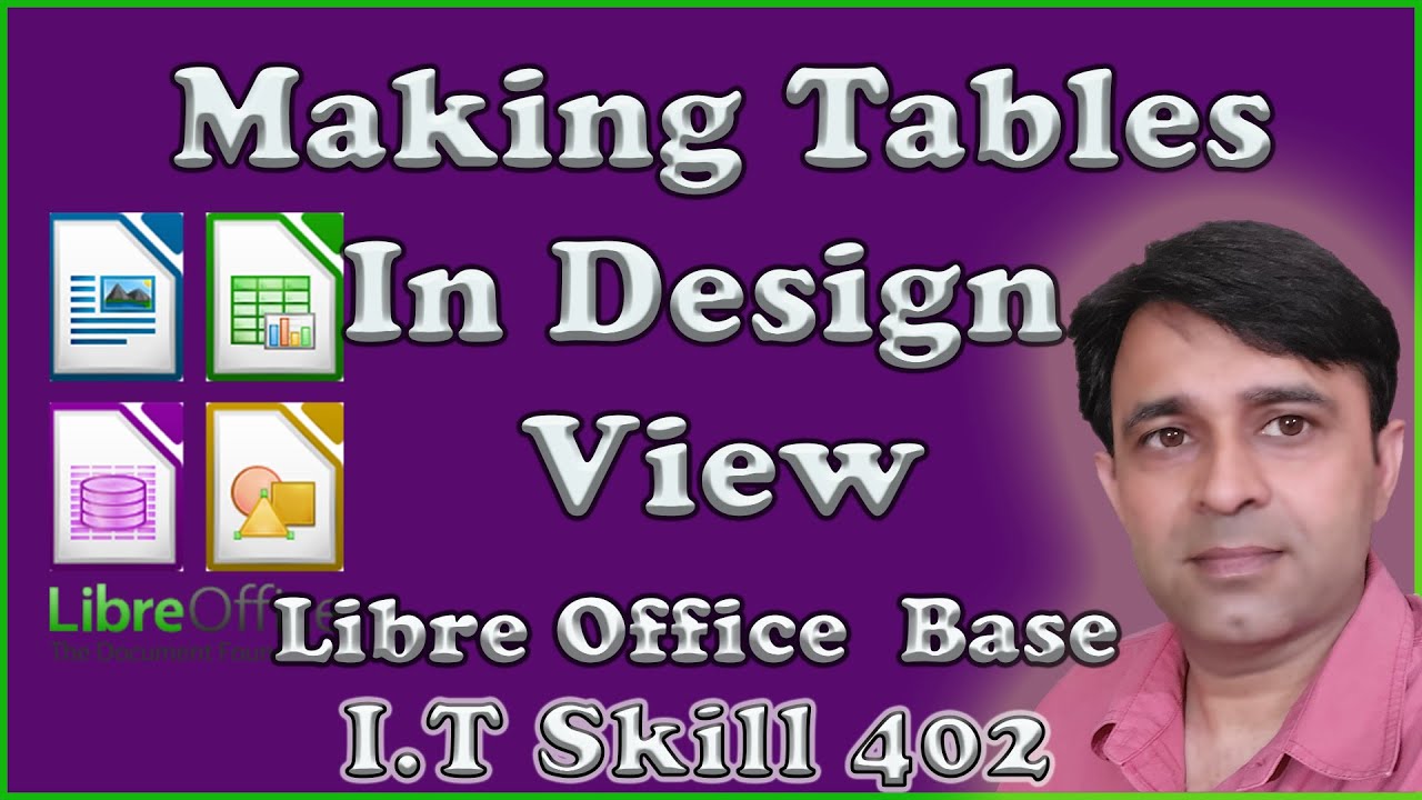 Как создавать таблицы в режиме конструктора в LIbreOffice Base | CBSE, 10 класс, информатика (402...