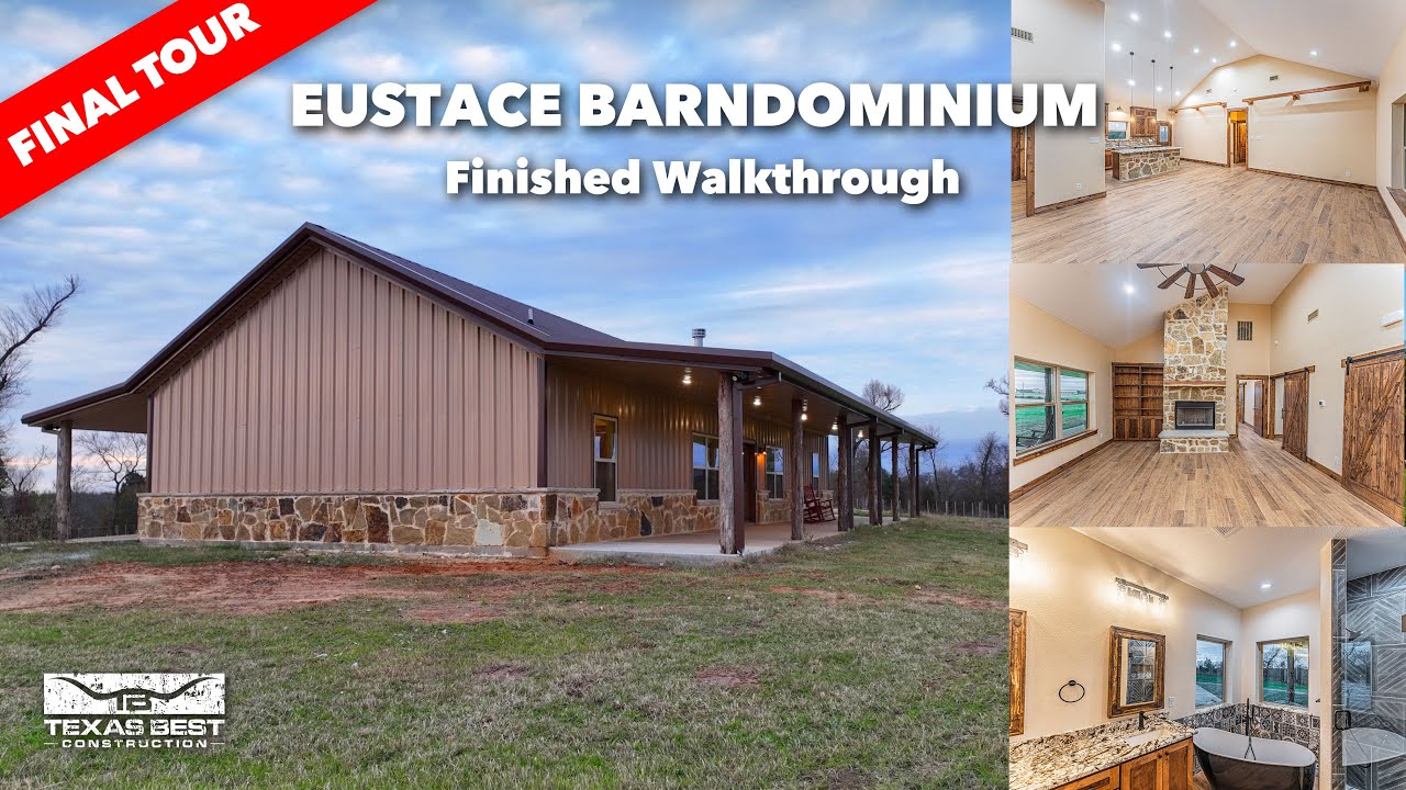 30x65 RUSTIC BARNDOMINIUM Полный тур в Юстасе, Техас