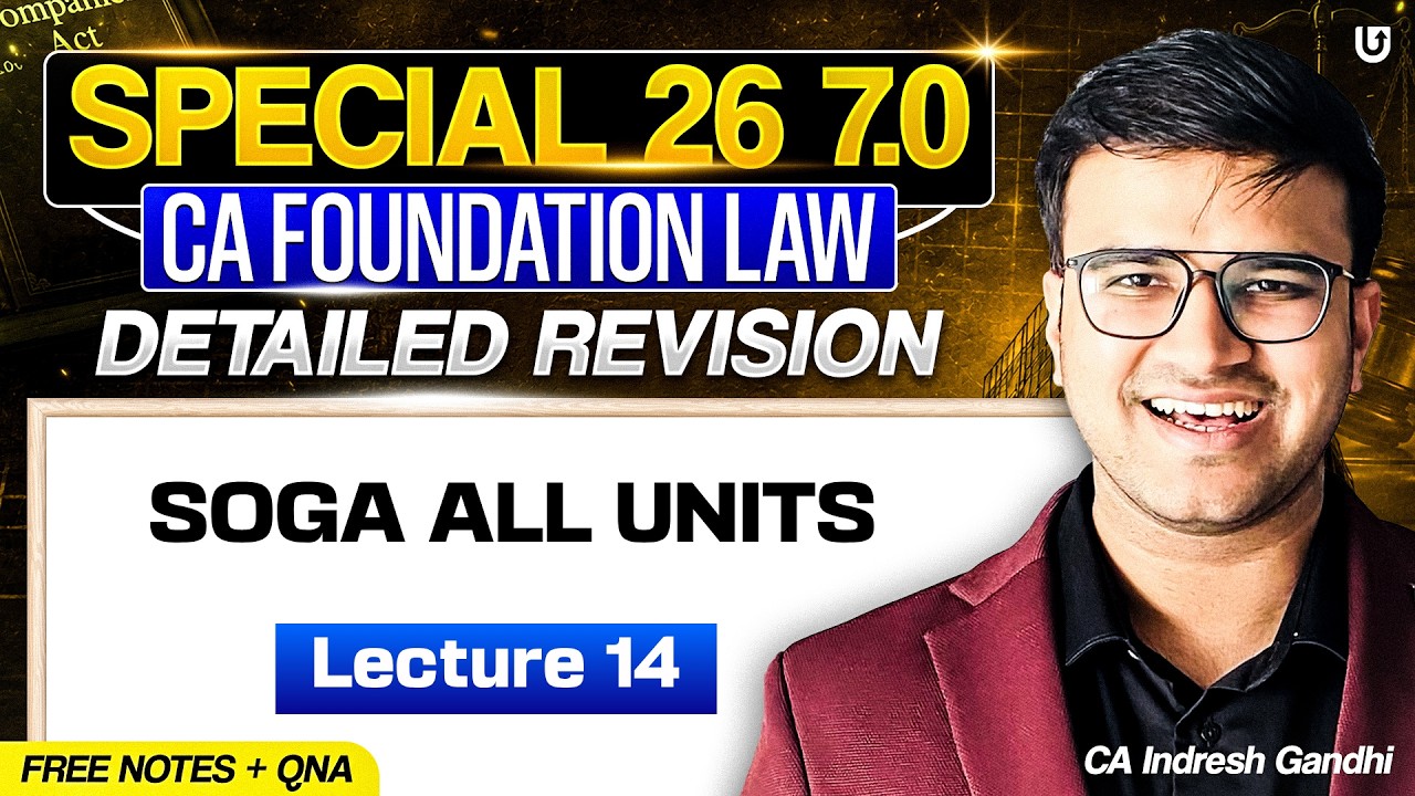 Sale of Goods Act 1930 SOGA CA Foundation Law revision | Special 26 7.O | Indresh Gandhi ICAI CA