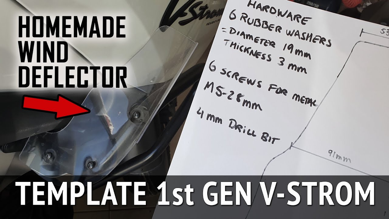 Wind Deflector template to eliminate Helmet buffeting for 1st Gen V-Strom