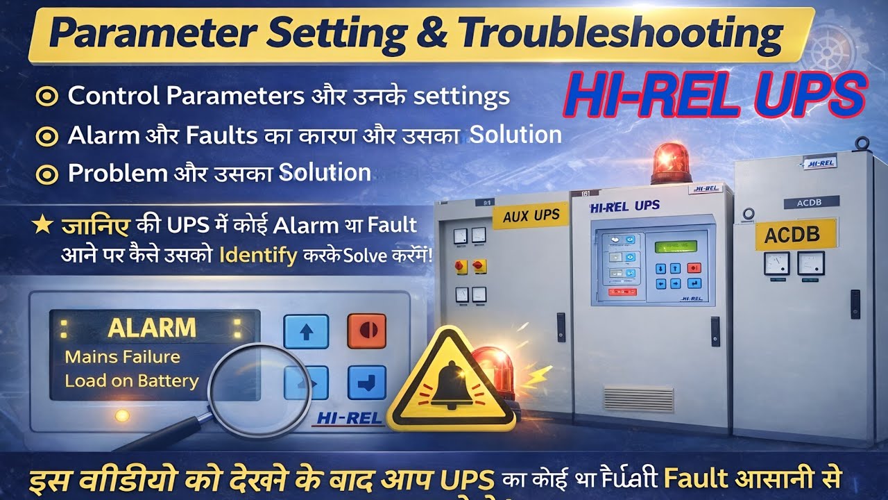 HI-REL UPS HMI parameters, alarms, fault and solution |#ups #upstroubleshooting #hirelupshmi
