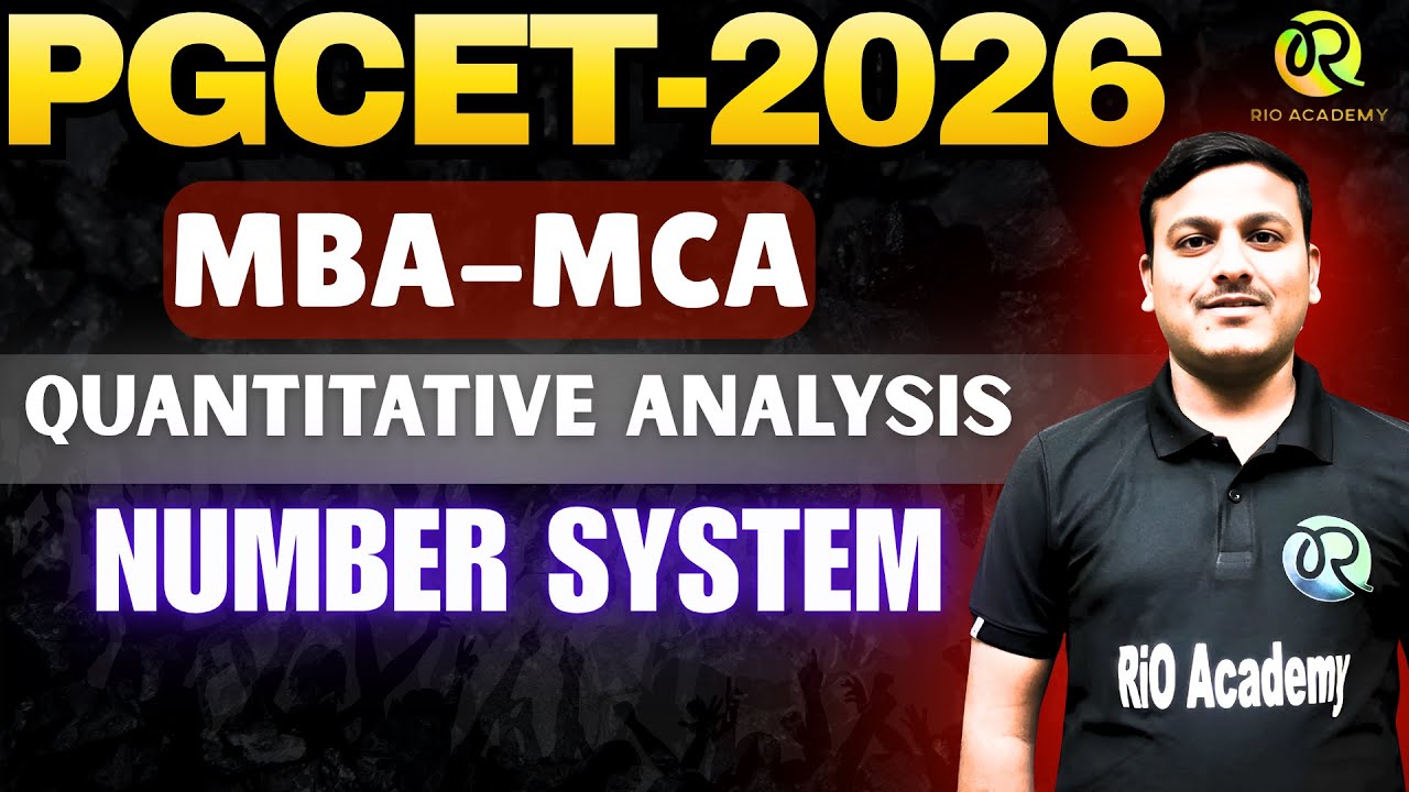 PGCET - MBA / MCA 2026 | Quantitative Analysis | Number system |#pgcetexam2026