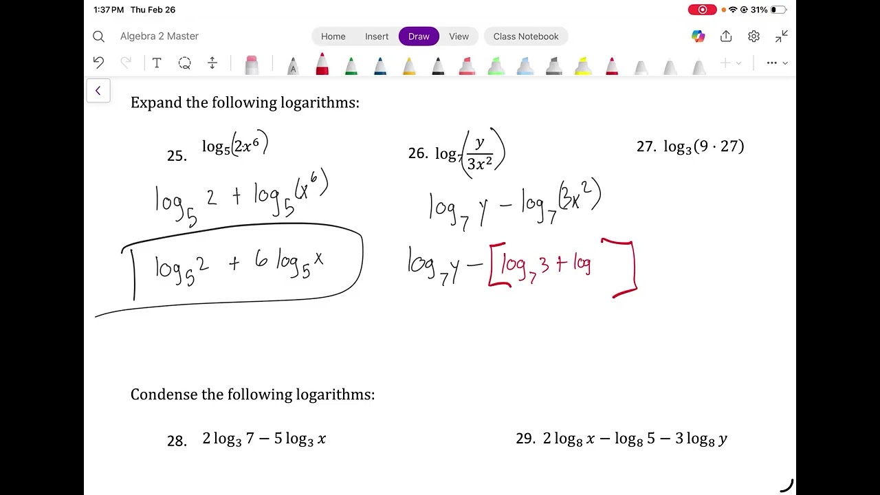 Chapter 8   Expanding Logarithms