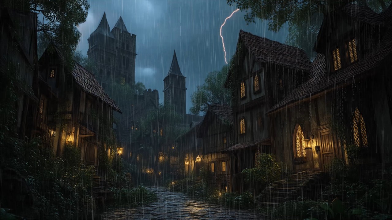 🏰 Improve Your Sleep with Rain In Medieval Fantasy Village 🏰 Indulge in Tranquility with Rain