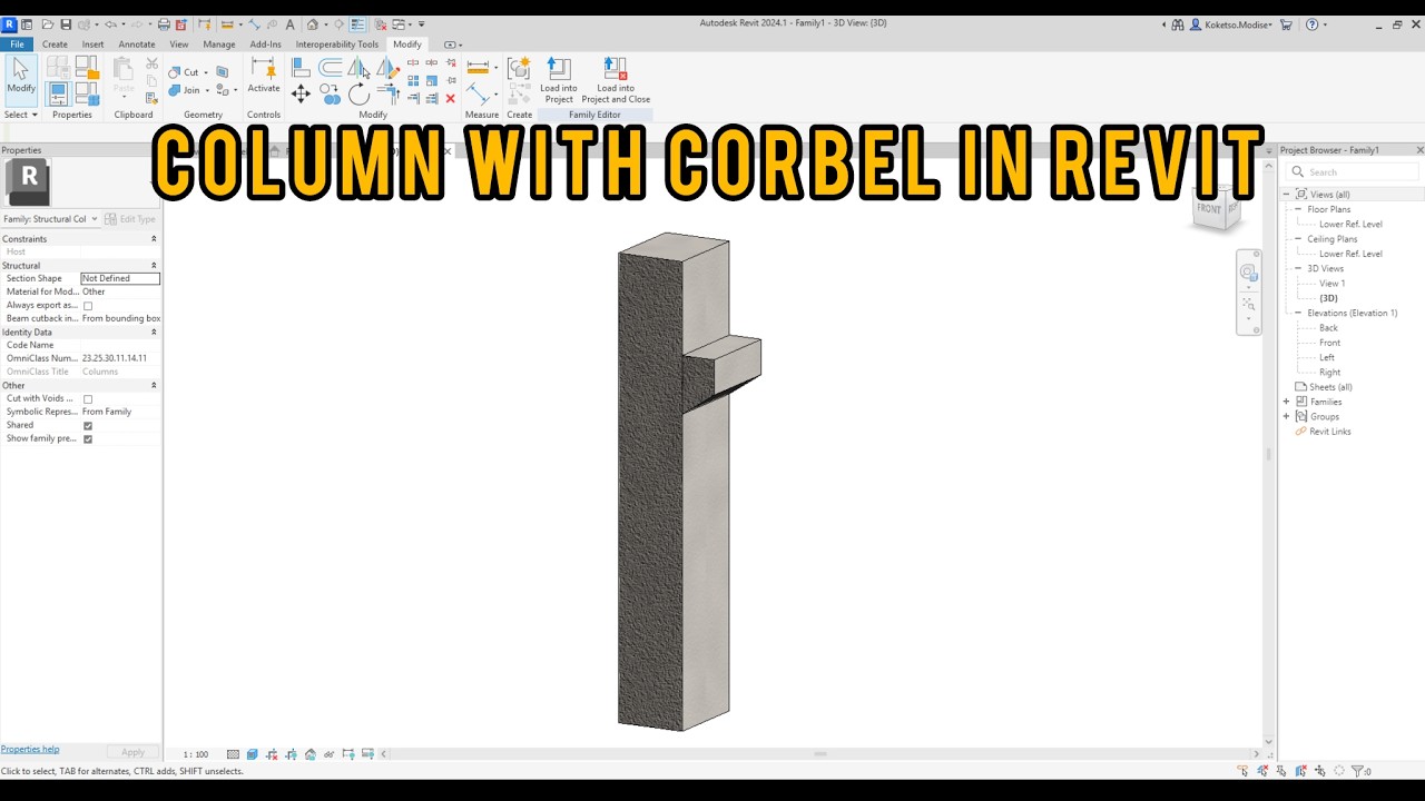 Колонна с консолью в Revit