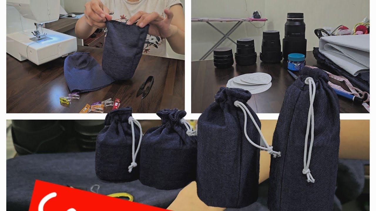 sewing camera lens bag / first time making this one / relaxing music
