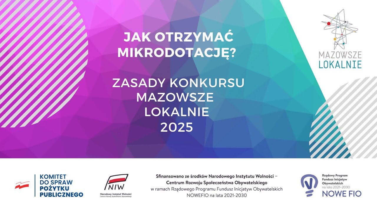 Zasady konkursu Mazowsze Lokalnie 2025. Jak otrzymać mikrodotację?
