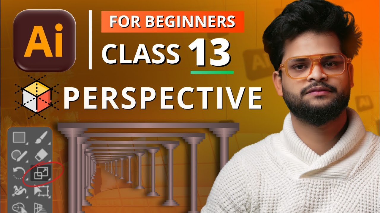 Class 13: Learn Perspective with Scale tool and Reshape Tool in Adobe illustrator