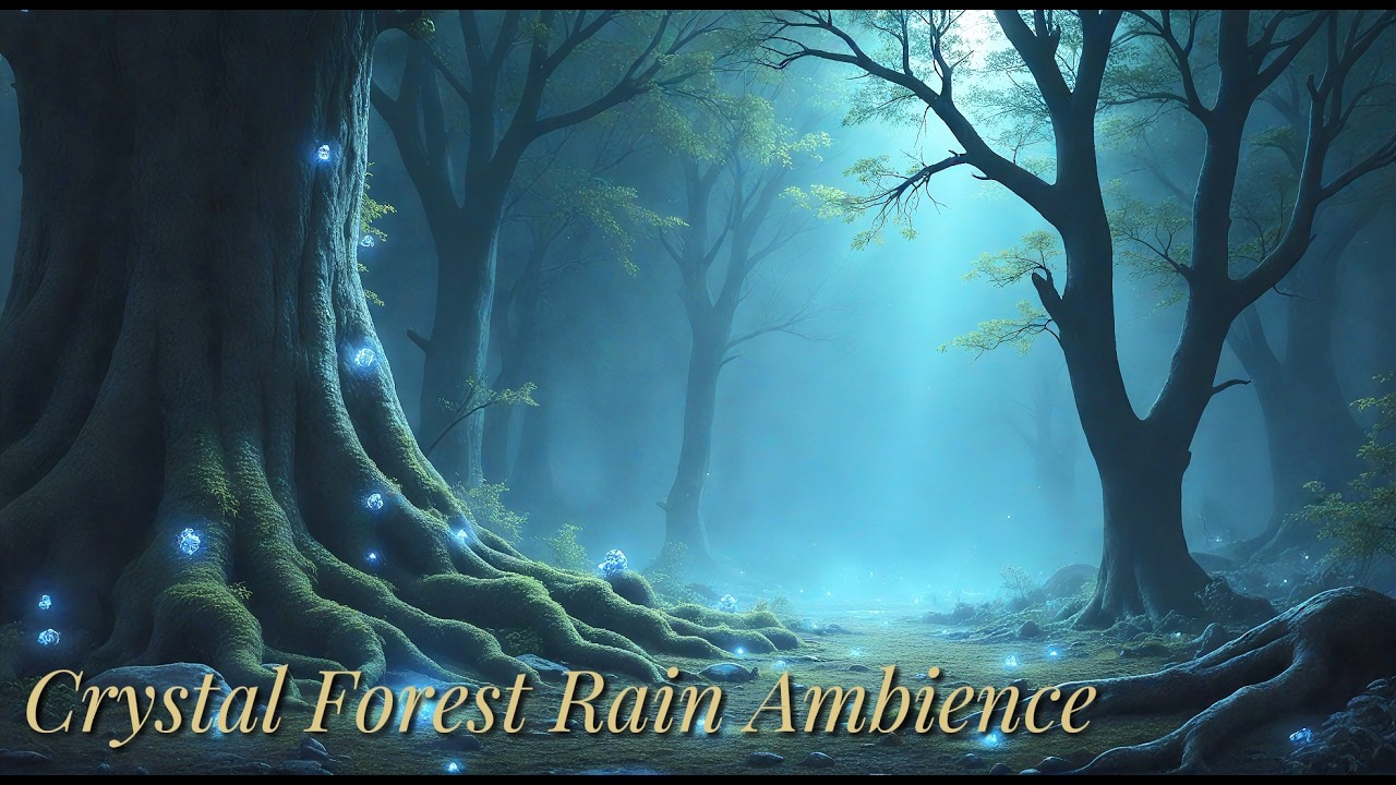 Crystal Forest Rain — Steady Rain & Subtle Crystal Tones (No Music) | 2 Hours