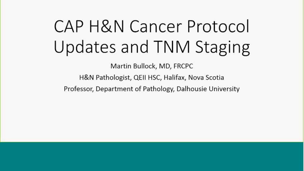 CAP education session Head and Neck cancer Dr Bullock 2018