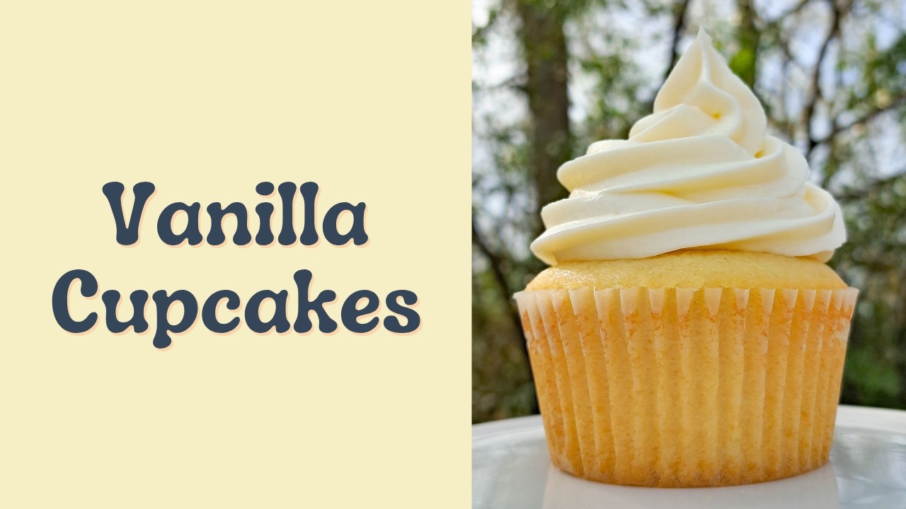 Easy & Moist Vanilla Cupcakes with Cream Cheese Frosting