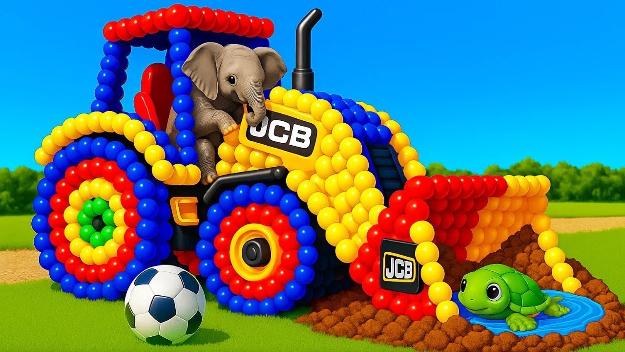The mascot vibrato assistant JCB and Tractor on the football field is popular, co produced 18