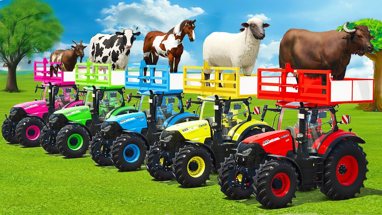 RAMS, SHEEPS, COWS, HORSES, GOATS & BULLS TRANSPORT WITH TRACTORS - Farming Simulator 25