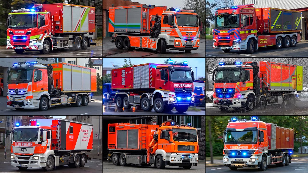 Best Of WECHSELLADER Einsatzfahrten | 28 WLF von 24 Feuerwehren & der POLIZEI im Einsatz!