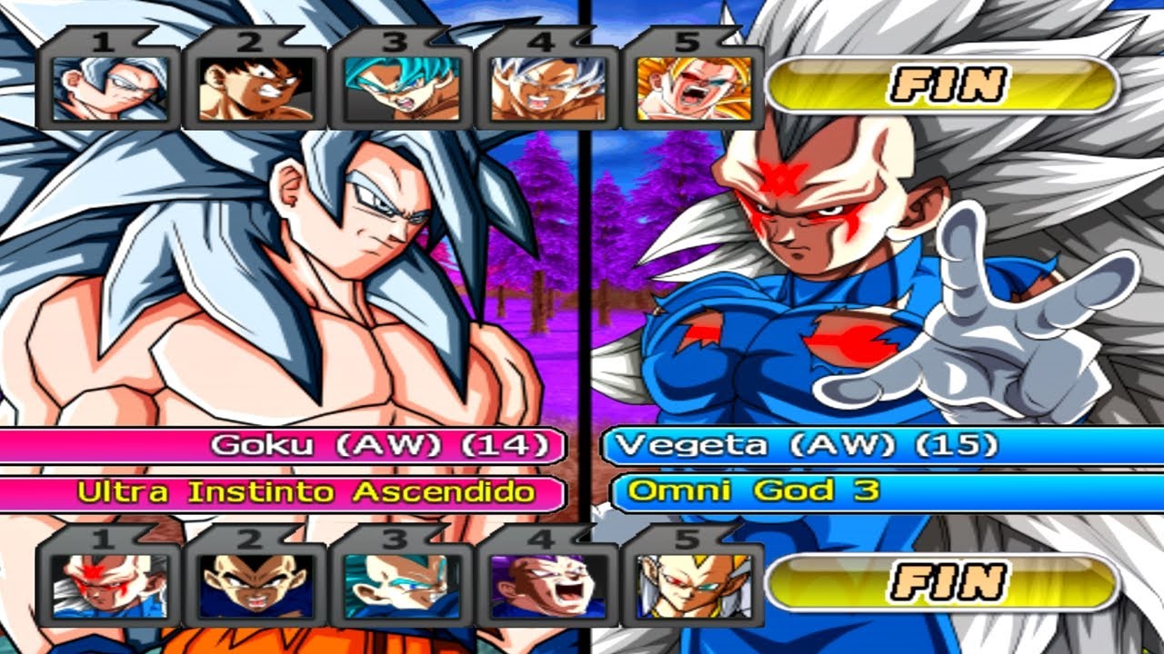 GOKU vs VEGETA Full Power!! (5x5) Melhores Transformações - DBZ Budokai Tenkaichi 3