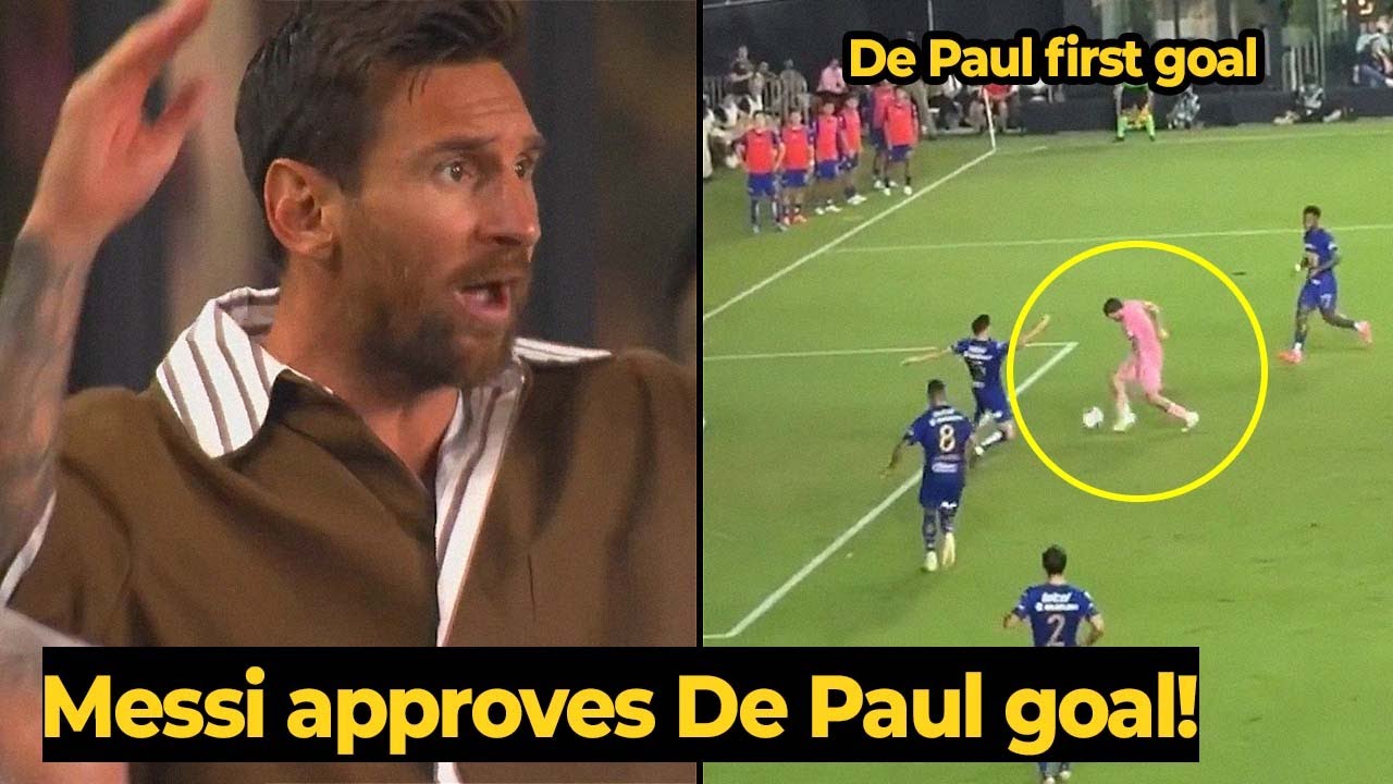 Messi reaction as De Paul FIRST GOAL with Inter Miami during the game against Pulmas | Football News