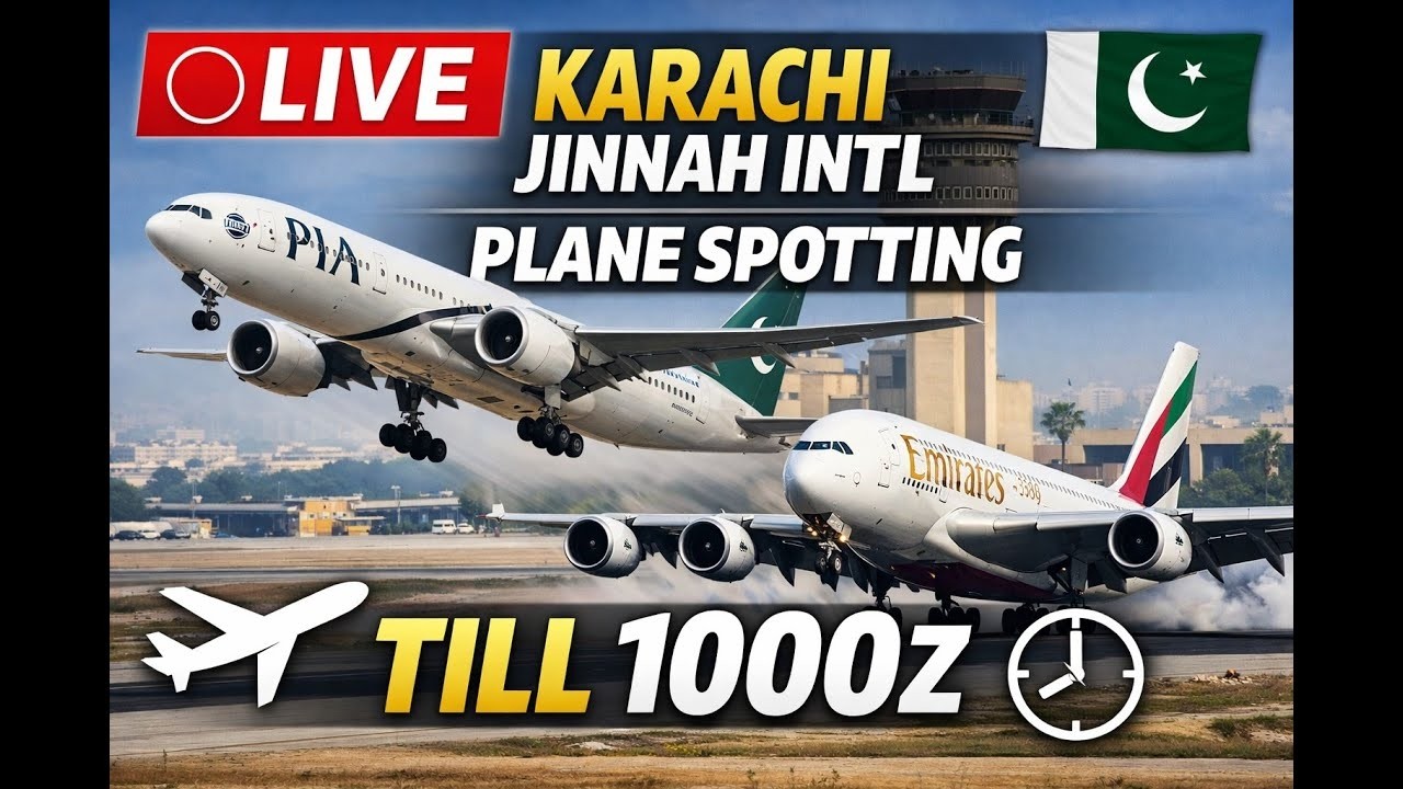 LIVE Plane Spotting Karachi Airport | Arrivals & Departures 12 Hours Stream ✈️ 07 August 2026