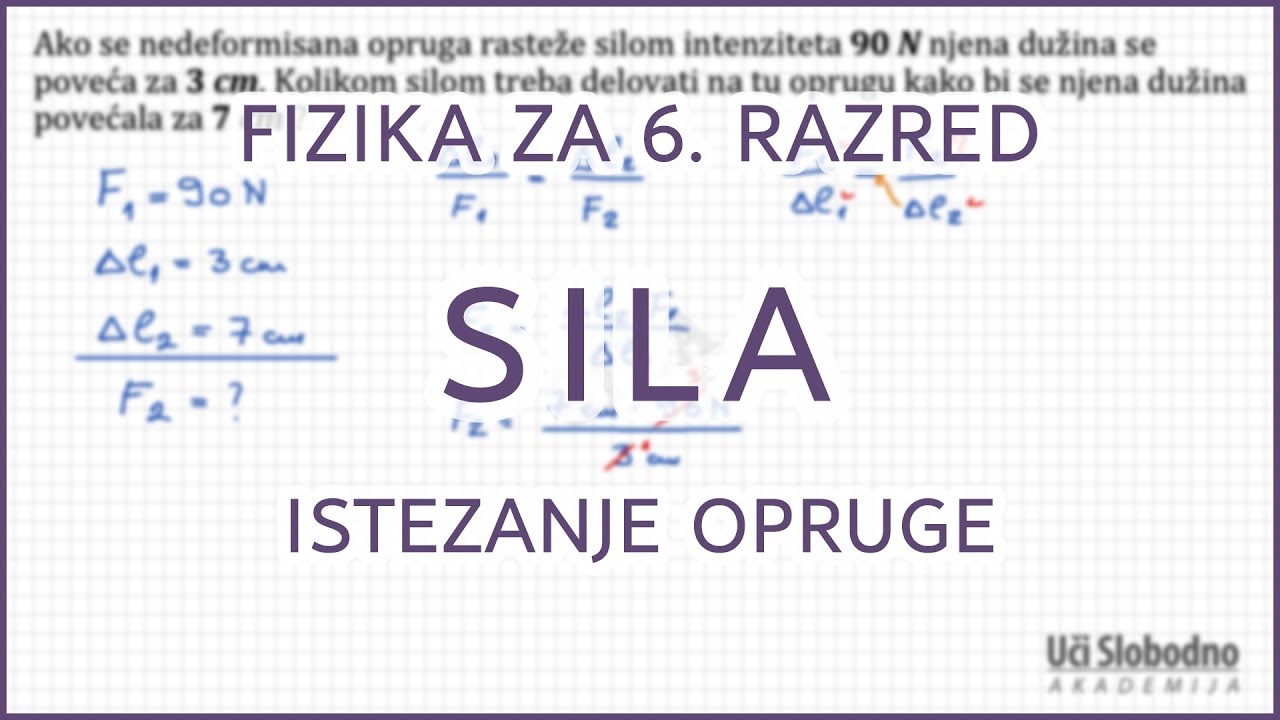 Sila istezanja opruge - Zadatak 3 | Fizika za 6. razred