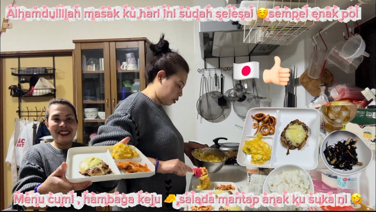 Senang cerita sambil masak simpel untuk anak japang , menu cumi , hambeger keju mantap 🇯🇵👍🏻