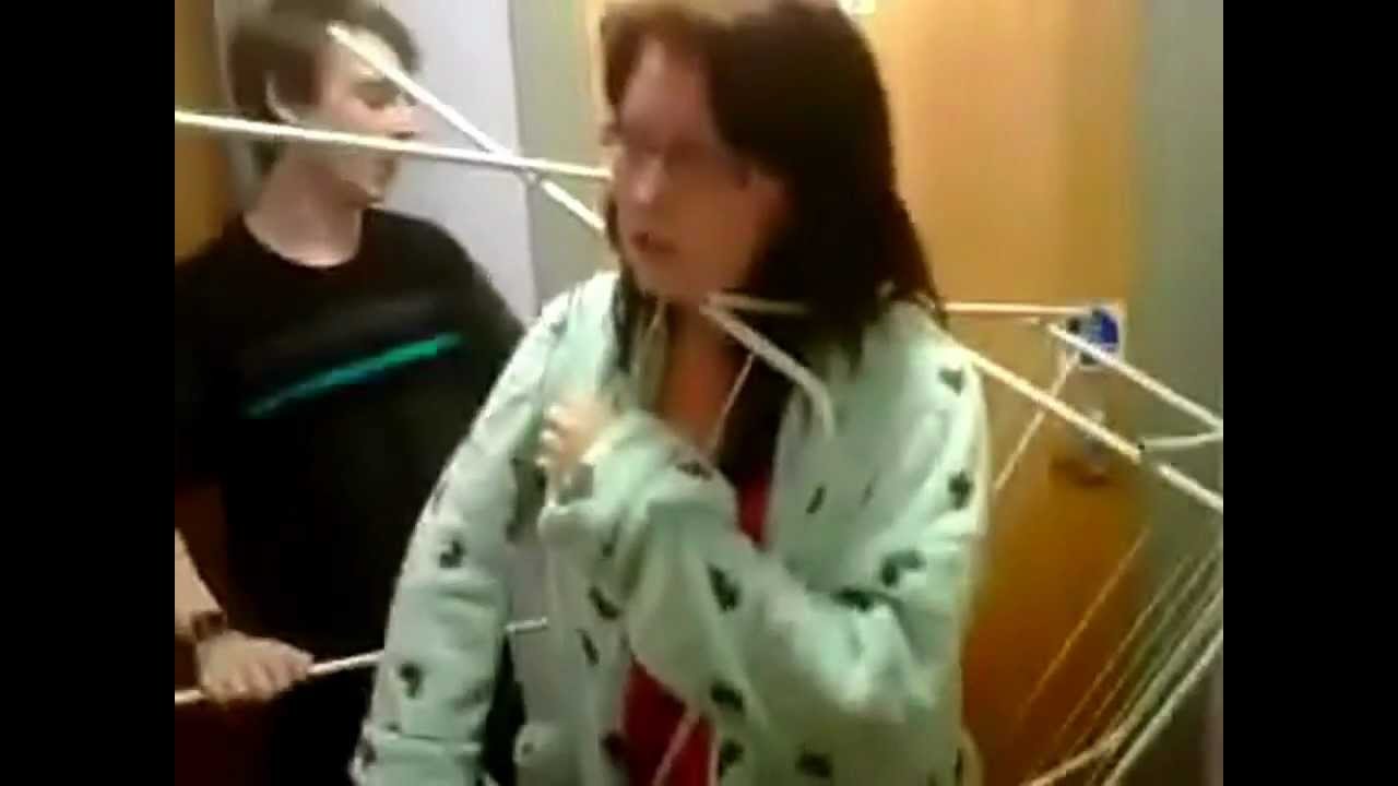 Best Quality, remastered - Girl stuck in a clothes horse