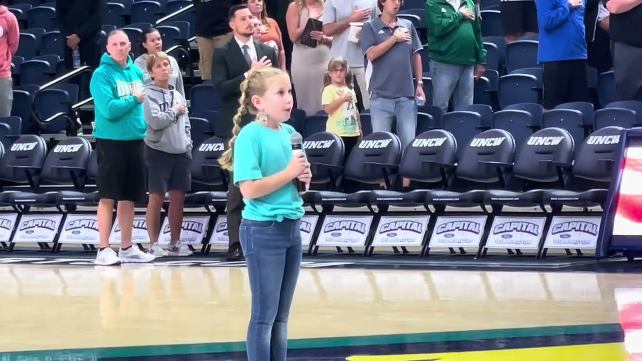 Greta Kate Haugland National Anthem UNCW basketball fall 2023